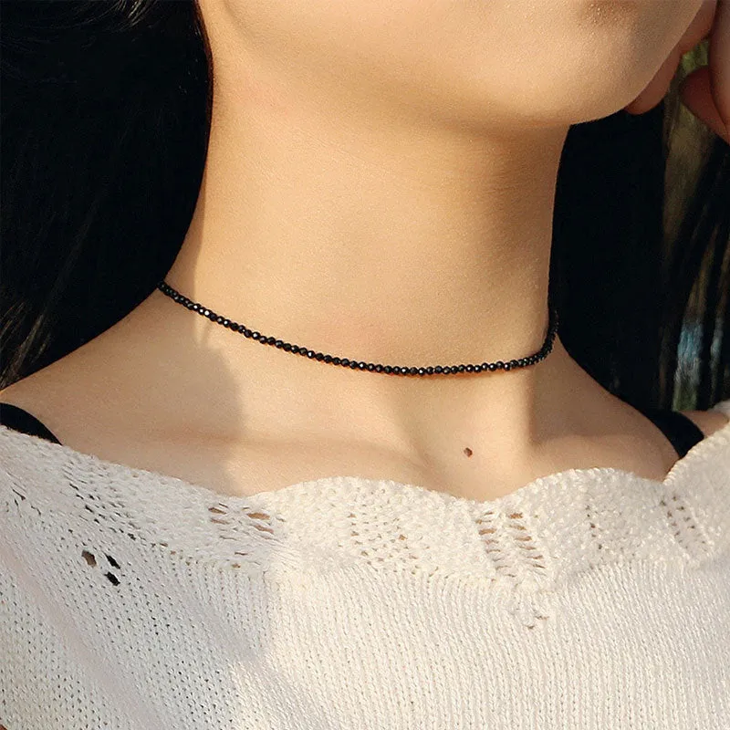 Wholesale Black Glass Synthetic Crystal Necklaces