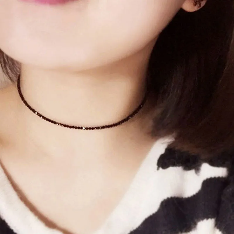 Wholesale Black Glass Synthetic Crystal Necklaces