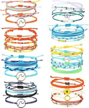 WILLBOND VSCO Friendship Bracelets 24 PCS Adjustable Braided Bracelets for Women(Fresh Style)