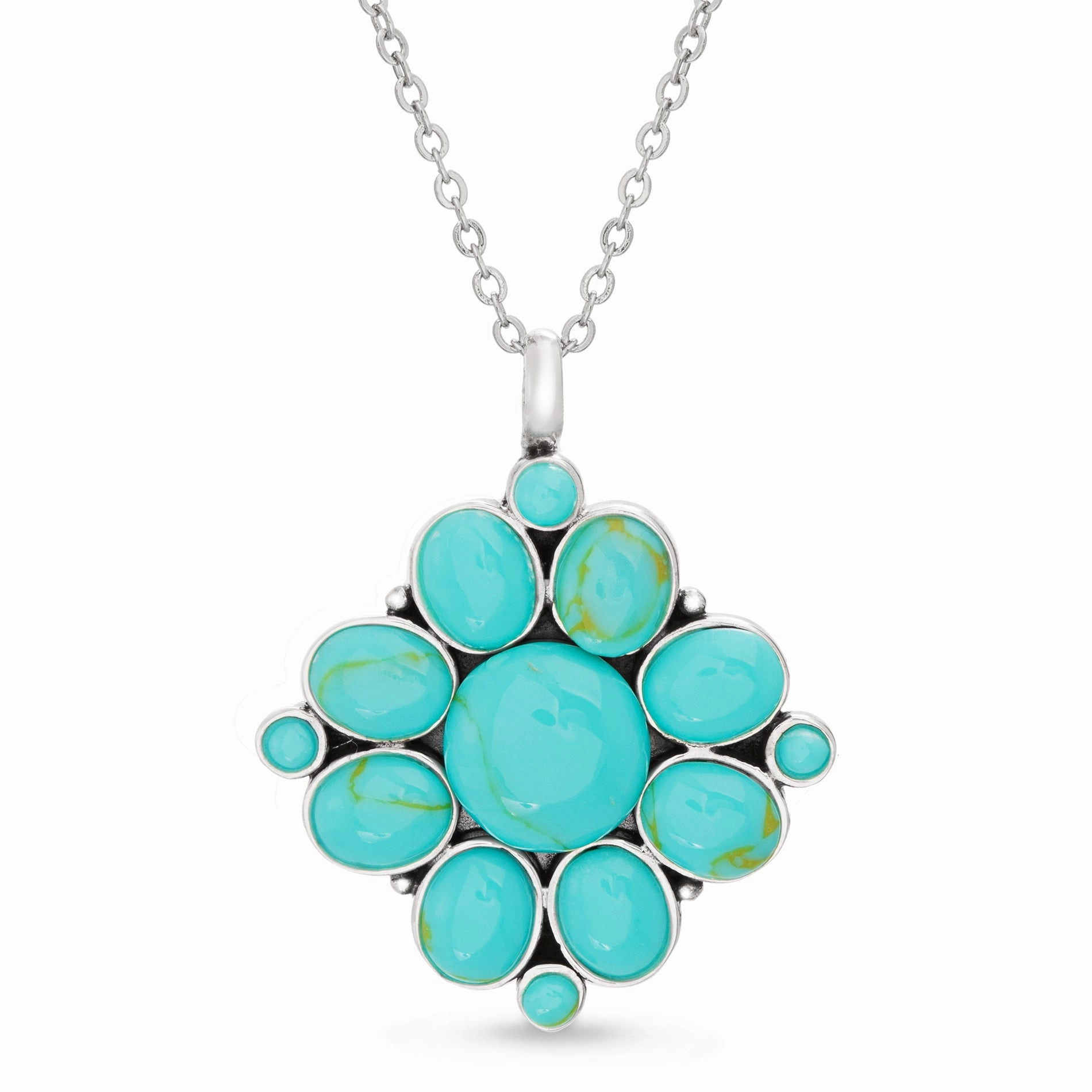 Willowbird Turquoise Pendant in Oxidized Sterling Silver Family Bond