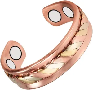 Wollet 99.9% Pure Copper Magnetic Ring for Women Men with Magnets Copper Rings Jewelry Gift