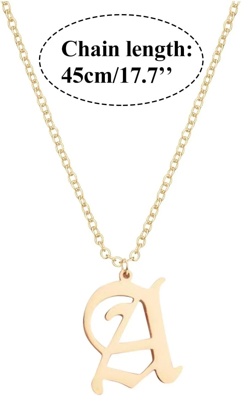 Women 26 Letters Pendant Necklace Stainless Steel Alphabet Initial Necklaces Stylish Minimalist Design Clavicle Chain