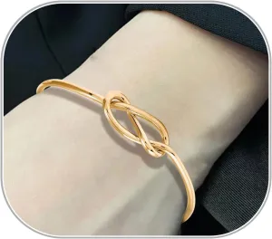 Women Adjustable Bracelets Titanium Stainless Bracelet With Knotting Style Personalized Fashionable Simple Birthday Christmas Gifts for Women Mom Wife Valentine Mothers day Gift