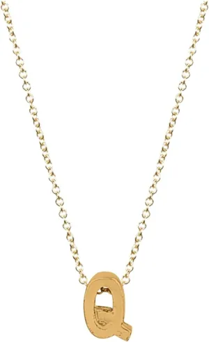 Women Initial Necklace Stylish Minimalist Design Pendant Necklaces Anniversary Necklaces Clavicle Chain Cute (Q, One Size)