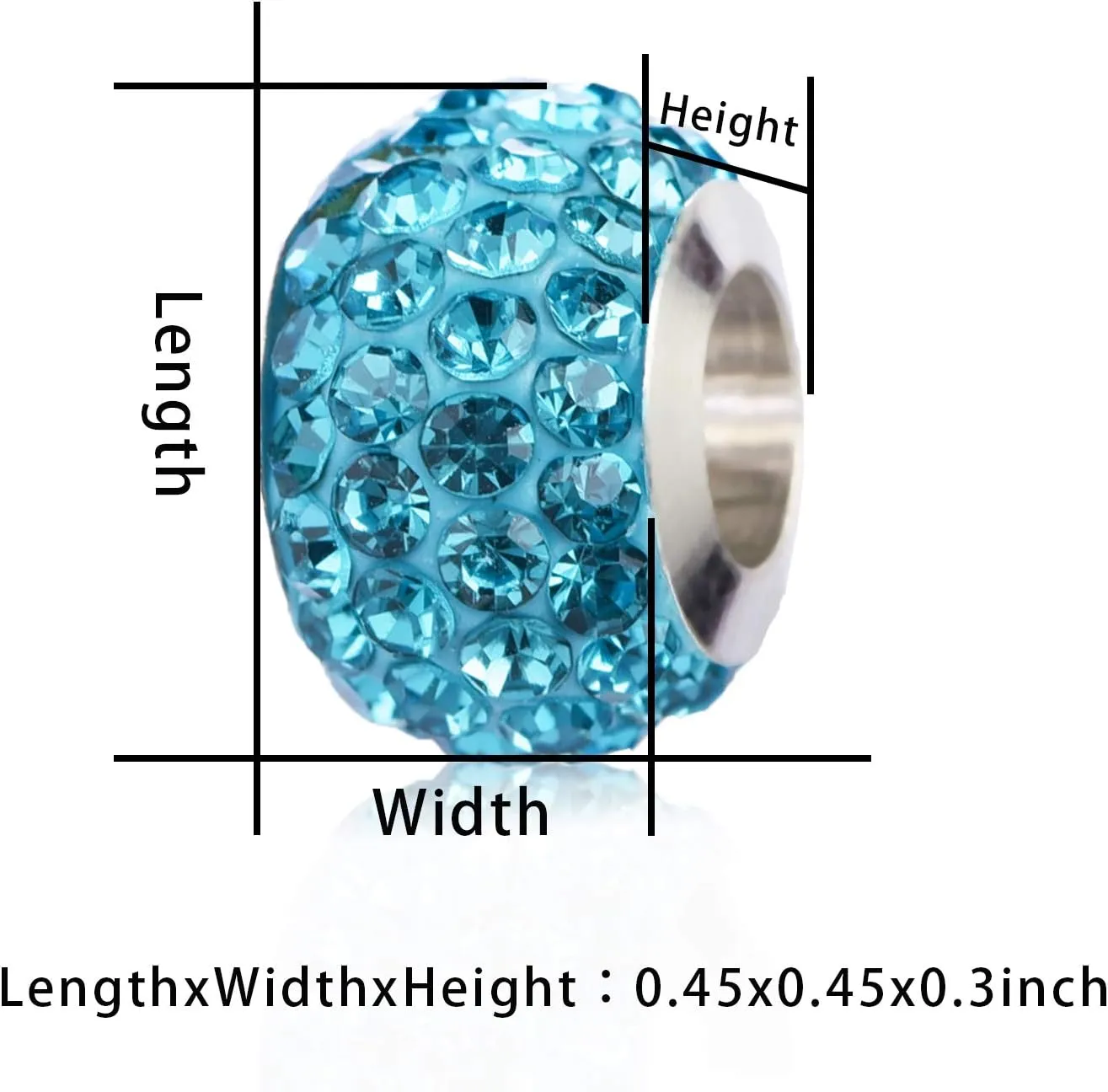 Women Murano Glass Charm for Bracelets Blue White Purple Spacer Charm Gift jewelry for Birthday Mother's Day