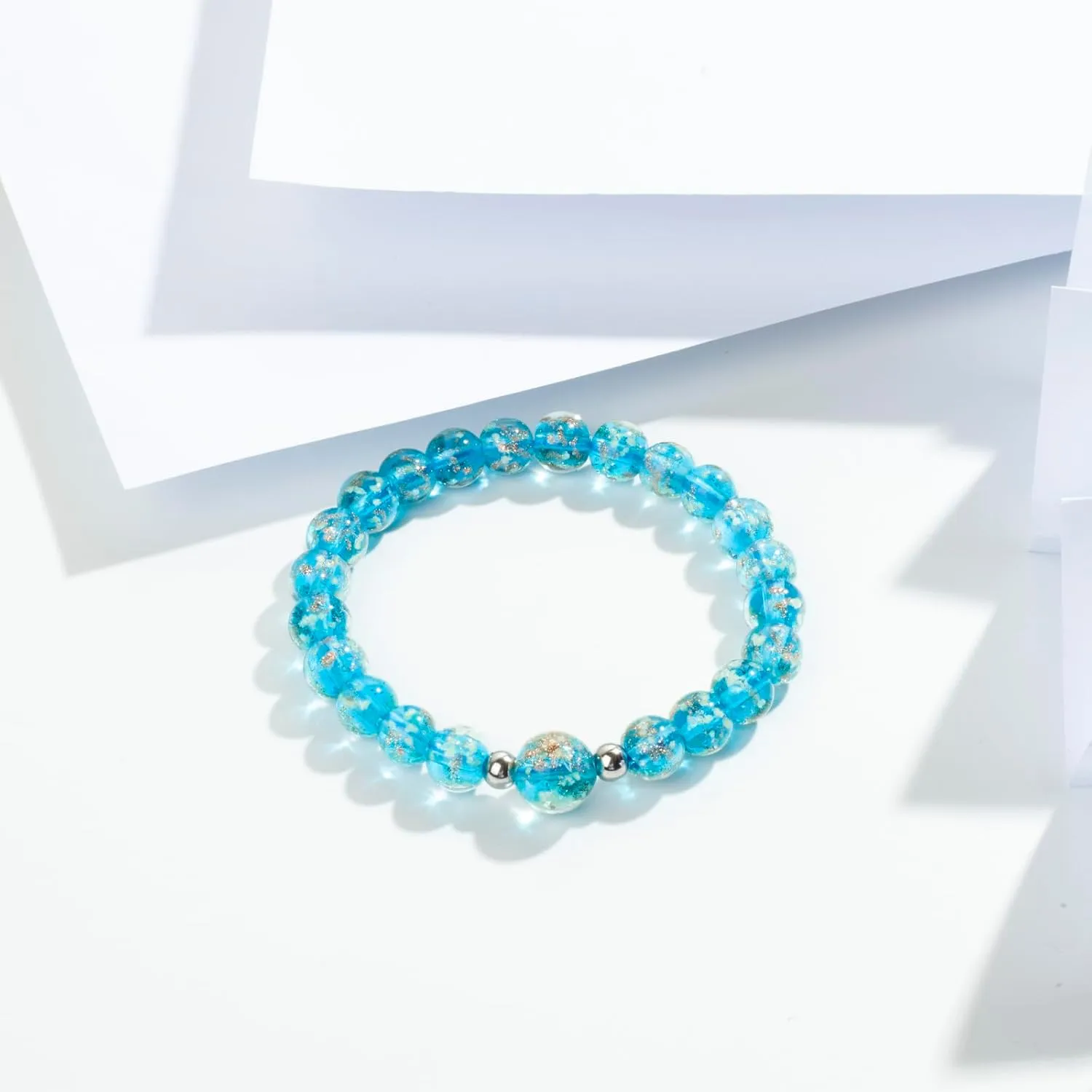 Women's Firefly Beads Murano Glass Jewelry Glow in the Dark Adjustable Bracelets