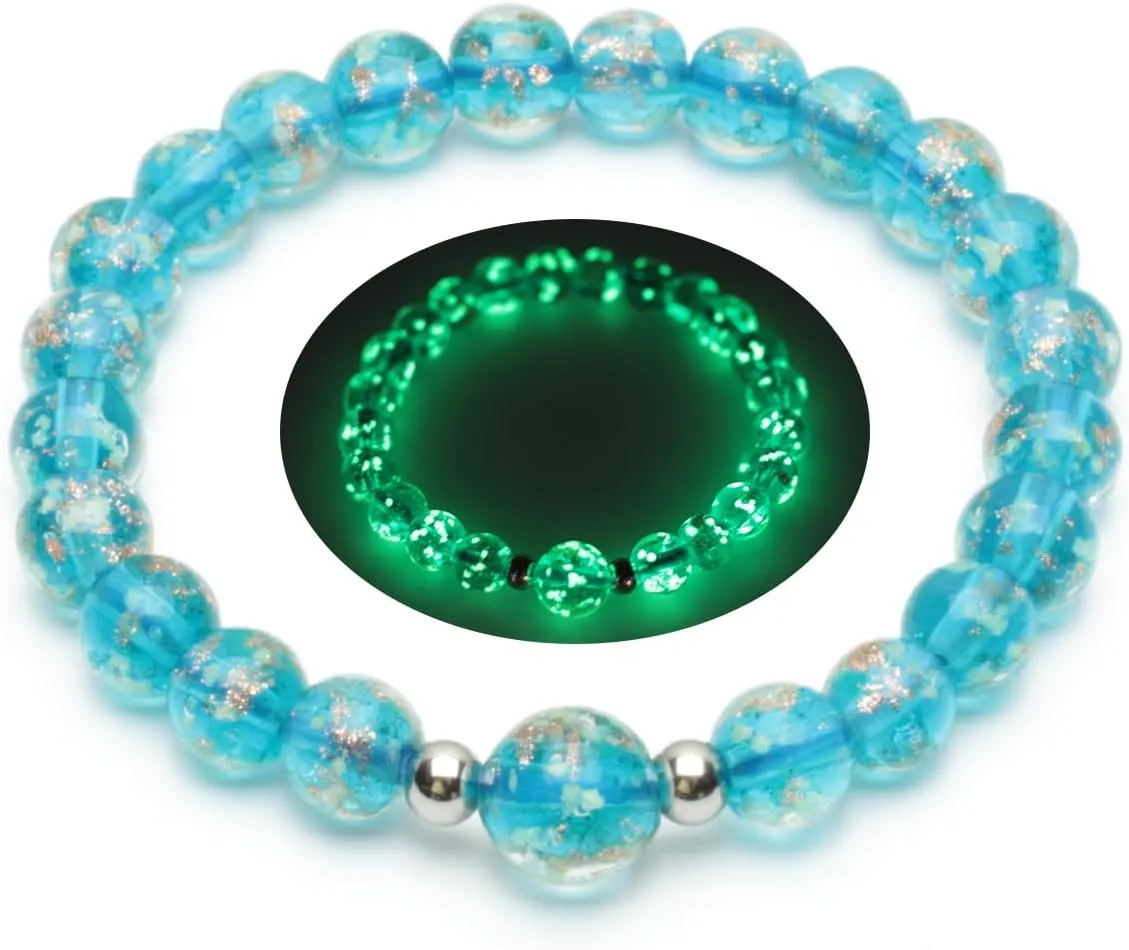 Women's Firefly Beads Murano Glass Jewelry Glow in the Dark Adjustable Bracelets