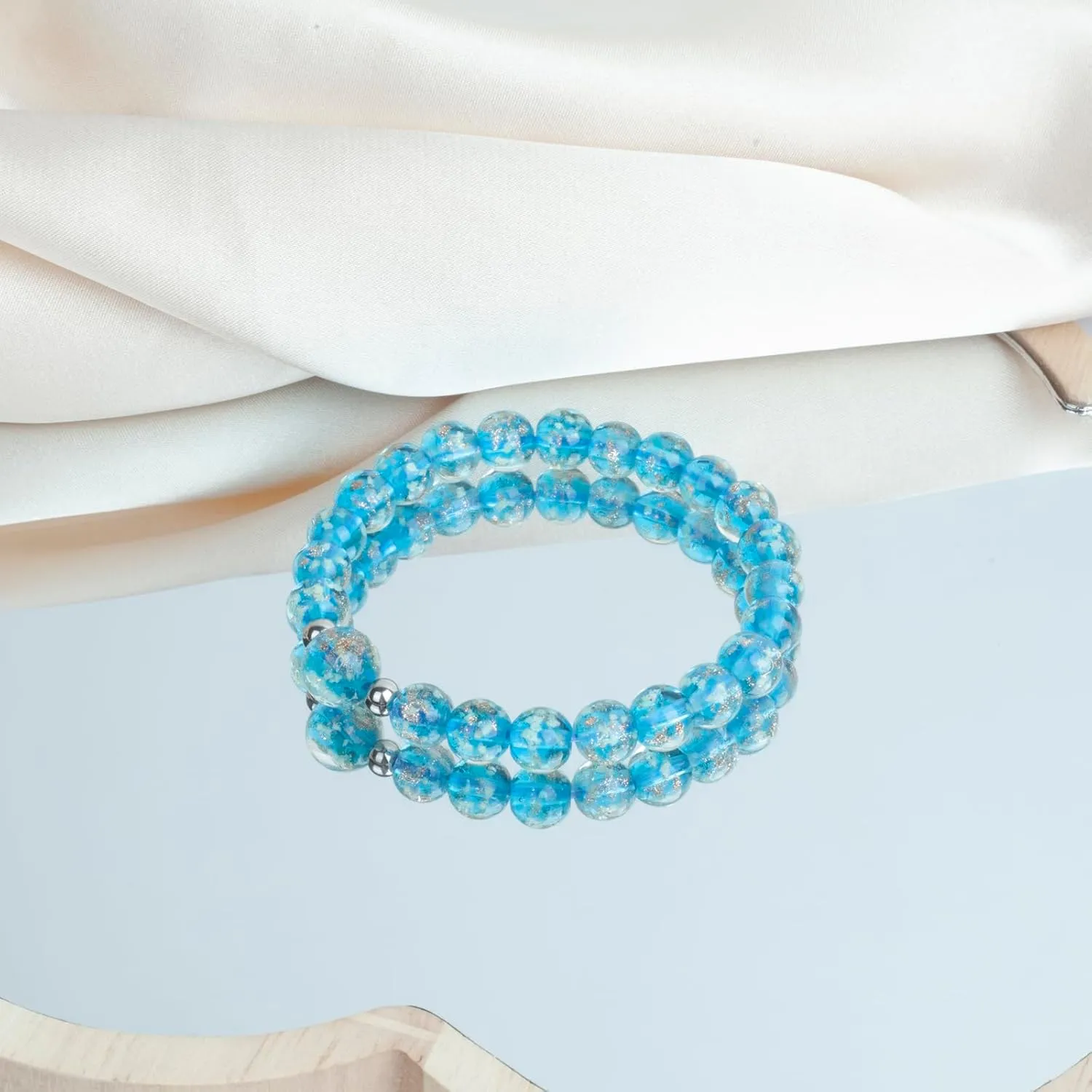Women's Firefly Beads Murano Glass Jewelry Glow in the Dark Adjustable Bracelets