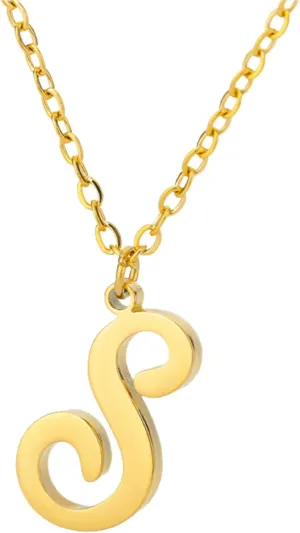 Women's Initial Pendant Necklace Minimalist Clavicle Chain 26 Letter Pendant Anniversary Necklace (S, One Size)