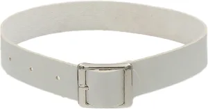 Women's PU Leather Choker Collar Punk Style Necklace Adjustable Choker Costume Jewelry for Cosplay (White, One Size)