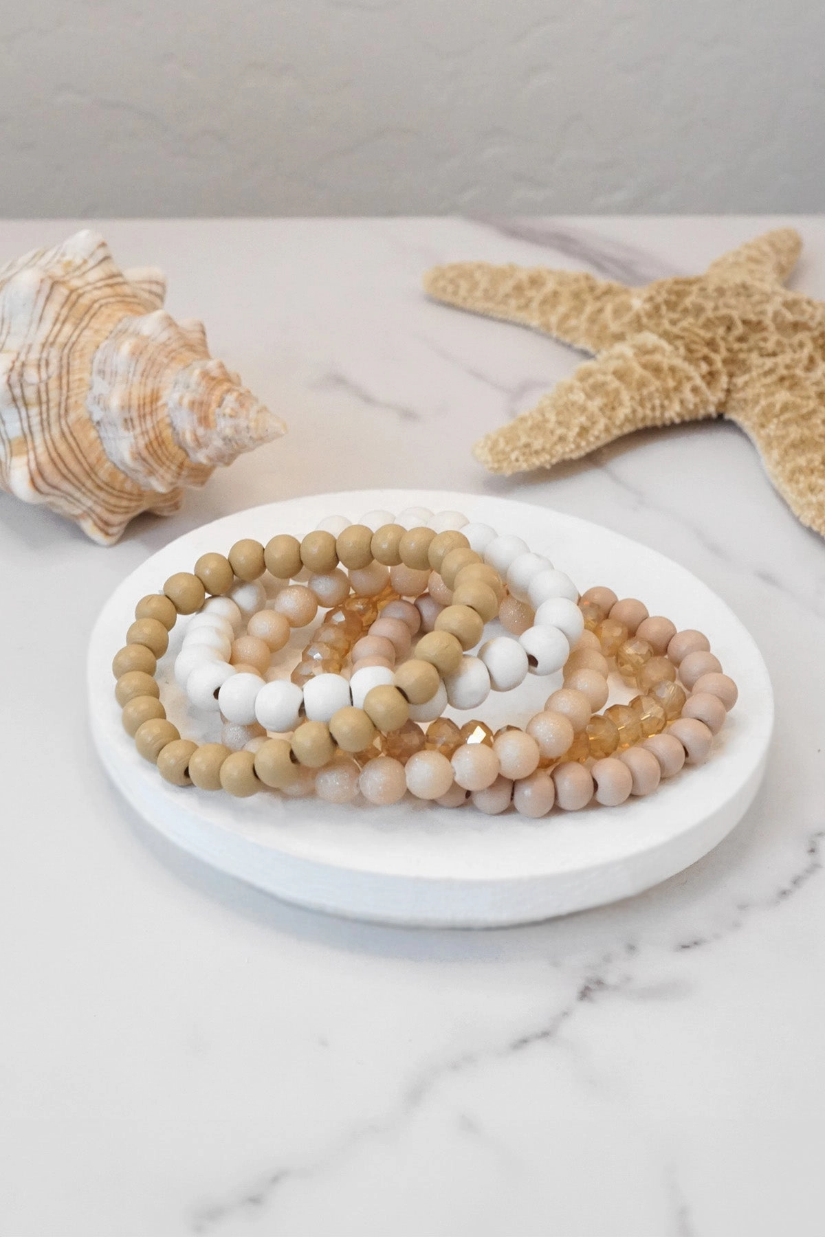 Self-expression Bespoke Design Wood glass basic bracelets stack beaded bracelet set