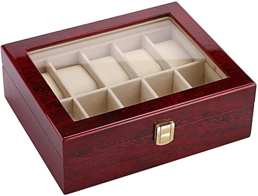 Wooden Watch Box Velvet Watch Display Box Solid Wood Watch Packaging Box