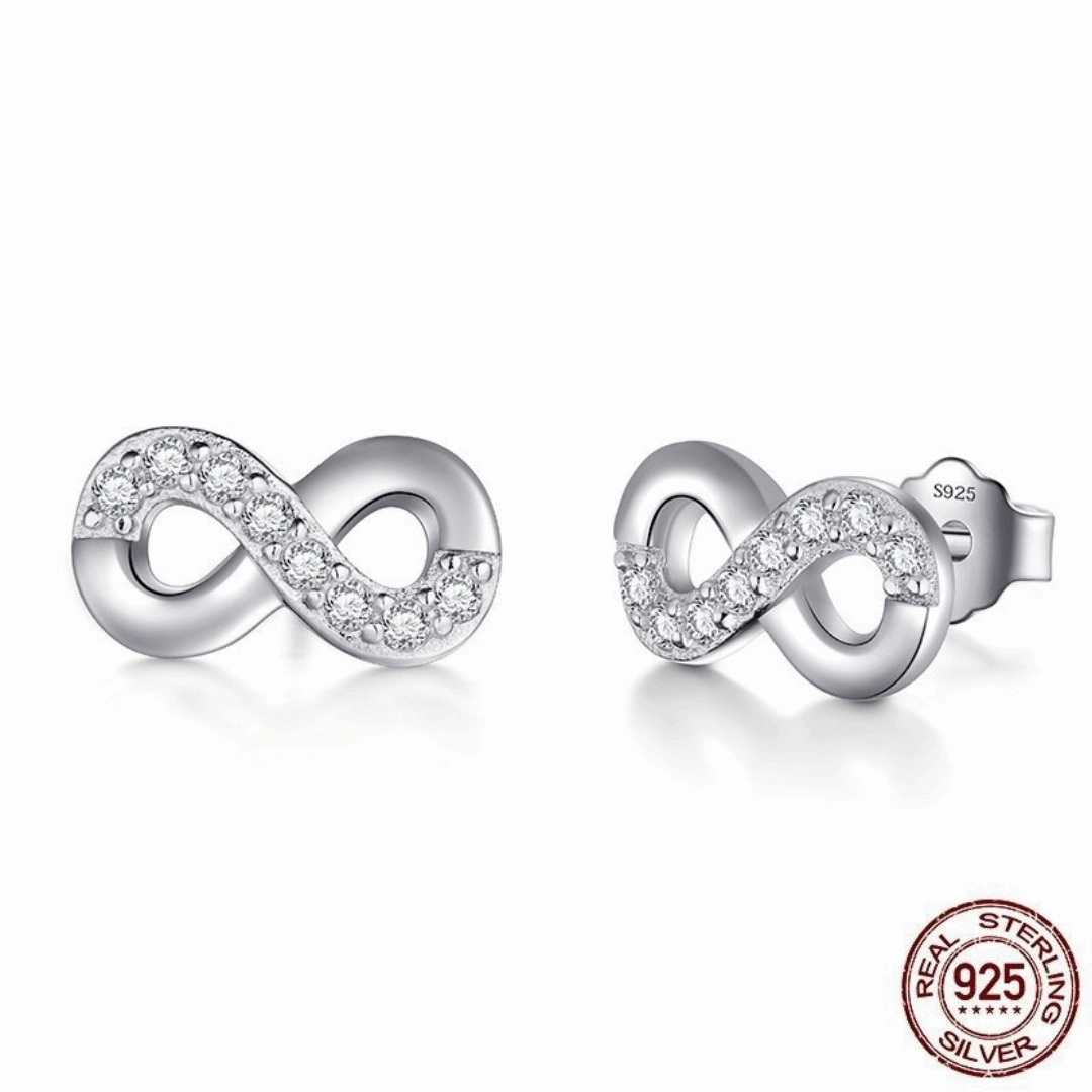 Flawless Pick Worldwide Combinations Cycolinks 925 Sterling Silver Infinity Love Stud Earrings