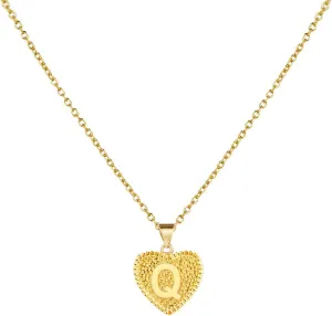 YANCHUN Gold Initial Necklace for Women Heart Pendant Initial Letter Necklaces Alphabet Monogram Necklaces for Girls Jewelry Gift
