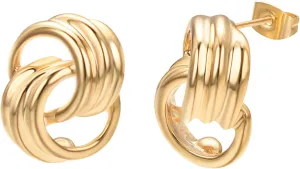Yoursfs Double Hoop Gold Earrings for Women Studs Love Knot Drop Dangle Earring Lightweight Fashion Jewelry