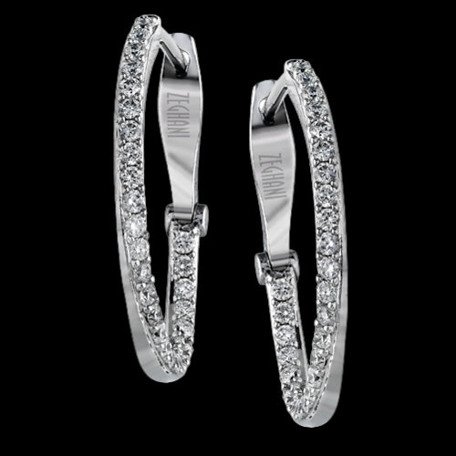 Summer Trinket ZE176 Hoop Earring in 14k Gold with Diamonds