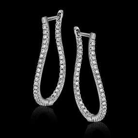 Trendy Item Sturdy Vibe ZE207 Hoop Earring in 14k Gold with Diamonds