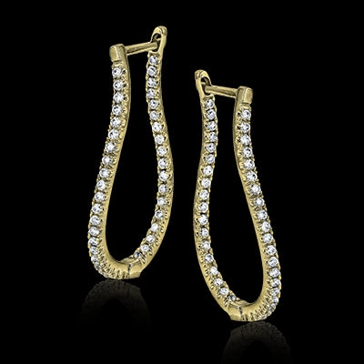 ZE207 Hoop Earring in 14k Gold with Diamonds Modern Decor Attractive Decor