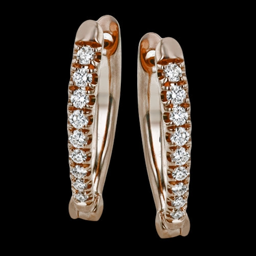 Business Accessory Glittery Jewelry ZE713-R Hoop Earring in 14k Gold with Diamonds