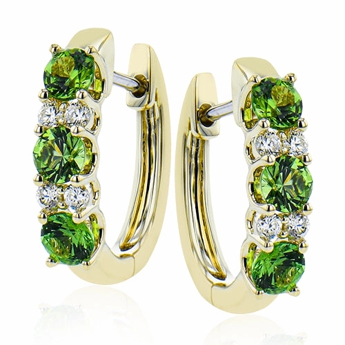 Graceful Decor Sturdy Detail ZE728-Y Color Earring in 14k Gold with Diamonds