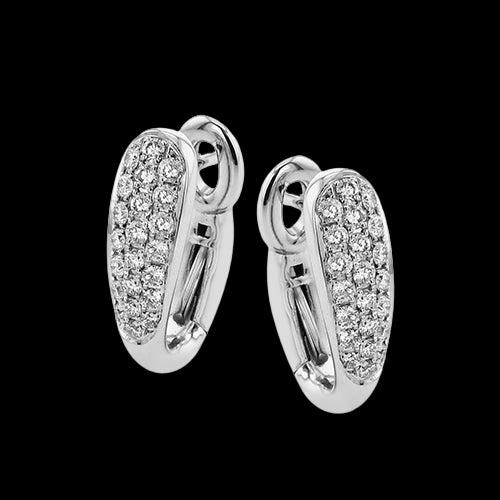 ZE856 Hoop Earring in 14k Gold with Diamonds Grand Jewelry Miniature Decoration