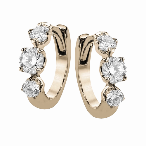 Casual Embellishment ZE872 Hoop Earring in 14k Gold with Diamonds