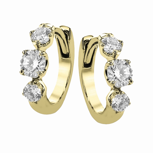 Office Accent Premium Accent ZE872 Hoop Earring in 14k Gold with Diamonds