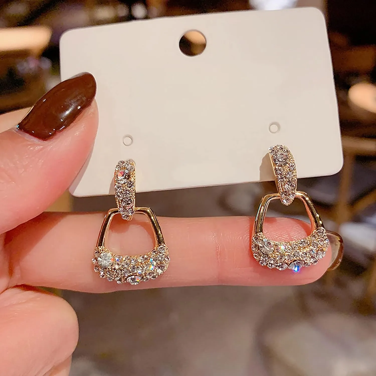 Zircon Dangle Earrings for Women Simulated Diamond Minimalist Piercing Earrings Elegant Earrings