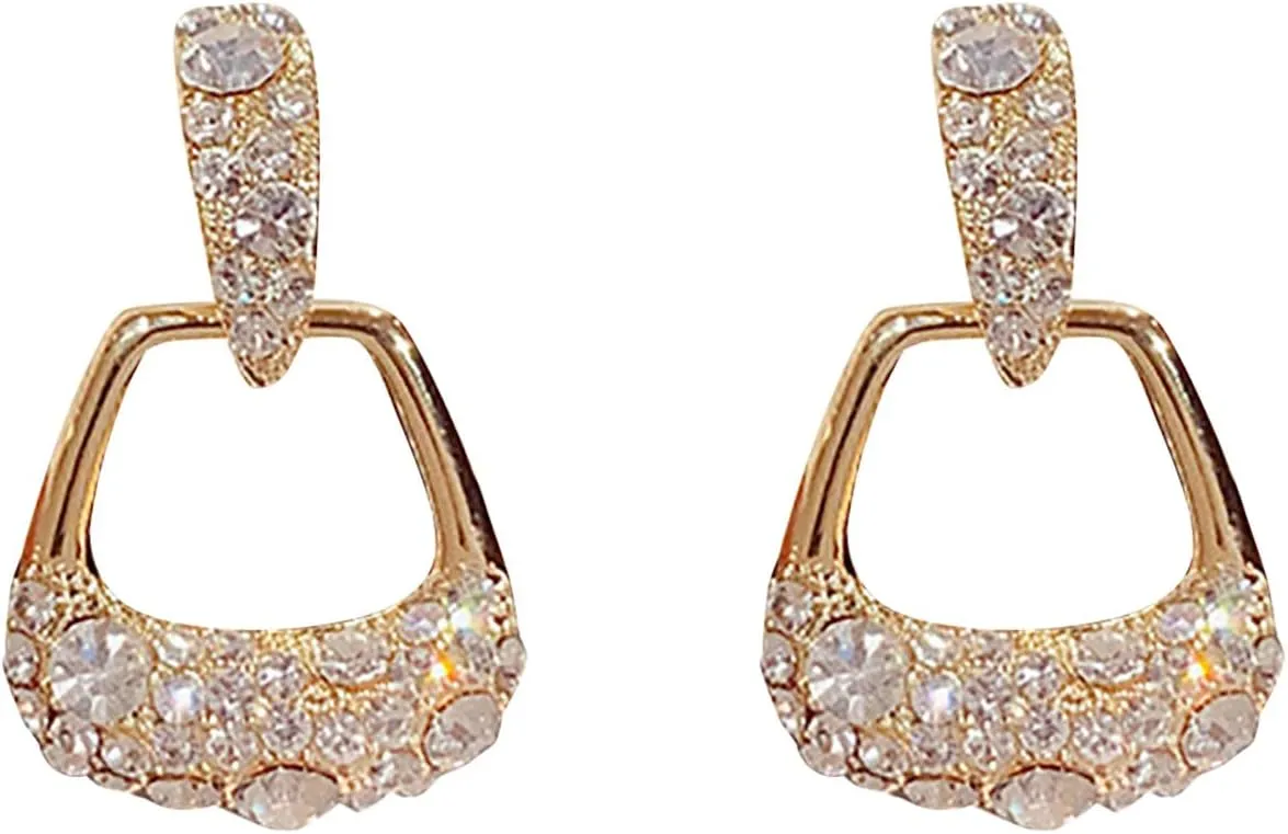 Zircon Dangle Earrings for Women Simulated Diamond Minimalist Piercing Earrings Elegant Earrings