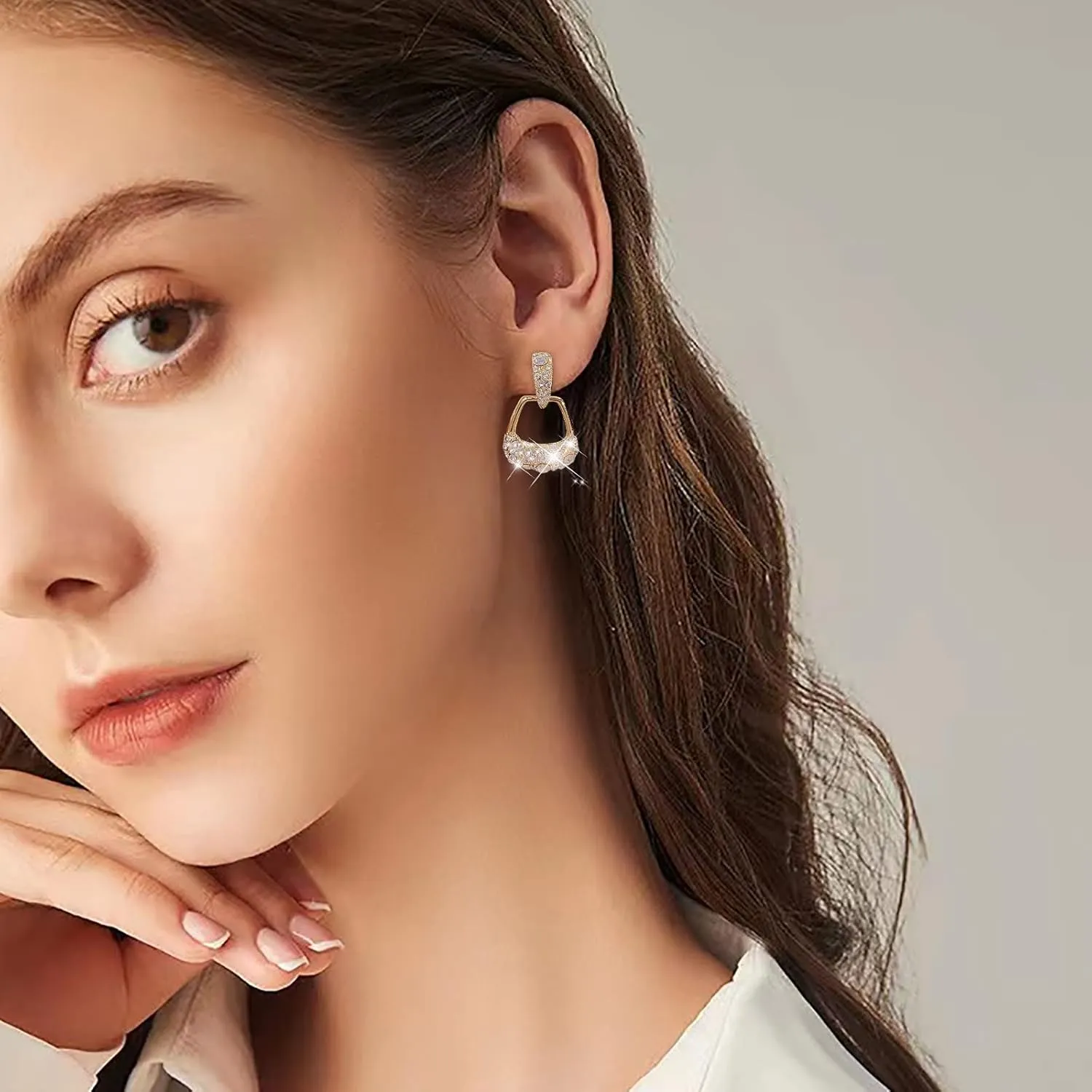 Zircon Dangle Earrings for Women Simulated Diamond Minimalist Piercing Earrings Elegant Earrings