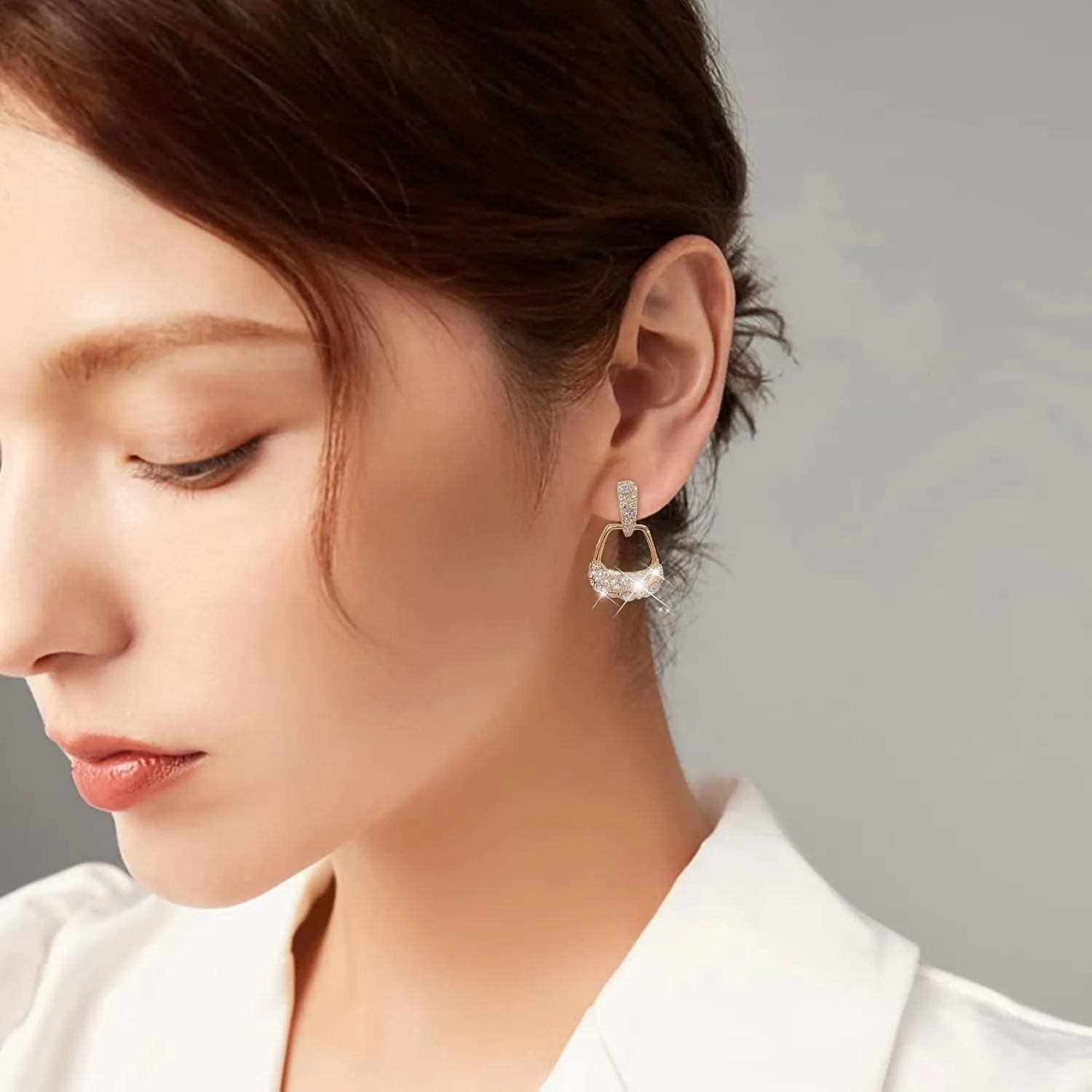 Zircon Dangle Earrings for Women Simulated Diamond Minimalist Piercing Earrings Elegant Earrings