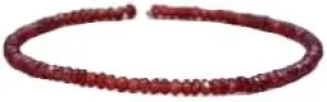 ZOYLA Natural Red Gemstone Elastic Stacking Gemstone rondelle 3mm faceted 7inch Beads Stretchble bracelet crystal healing energy stone bracelet for Women & Men Adjustable Size