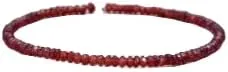 ZOYLA Natural Red Gemstone Elastic Stacking Gemstone rondelle 3mm faceted 7inch Beads Stretchble bracelet crystal healing energy stone bracelet for Women & Men Adjustable Size