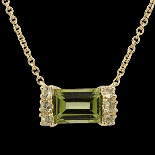 ZP1314-Y Color Pendant in 14k Gold Sleek Detail