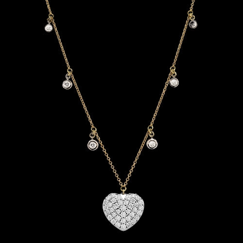 ZP1320 Heart Pendant in 14k Gold with Diamonds Business casual
