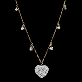 ZP1320 Heart Pendant in 14k Gold with Diamonds Business casual