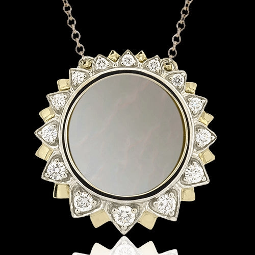 Concert Style Daily Highlight ZP1332-Y Color Pendant in 14k Gold with Diamonds