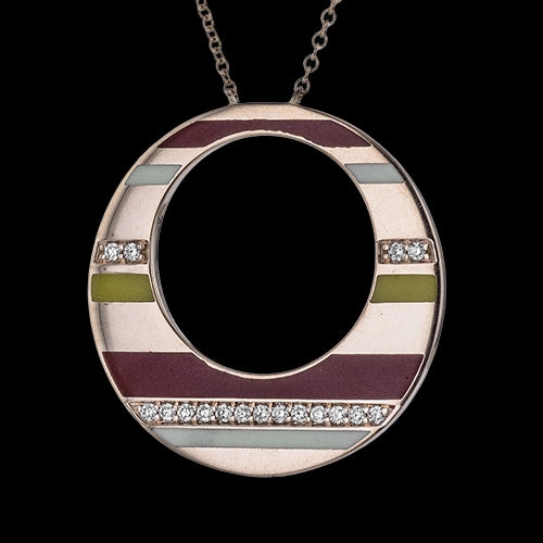 ZP1359 Color Pendant in 14k Gold with Diamonds Bold Gift Artistic Detail