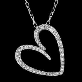 ZP1376 Heart Pendant in 14k Gold with Diamonds Lightweight Adornment Creative Mind