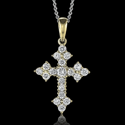 ZP149 Cross Pendant in 14k Gold with Diamonds youth choice