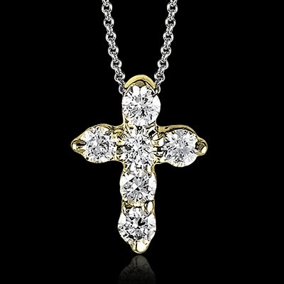 Effortless Chic Great Jewelry ZP263 Cross Pendant in 14k Gold with Diamonds