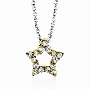 All ages Ornamental Chain ZP288 Pendant in 14k Gold with Diamonds