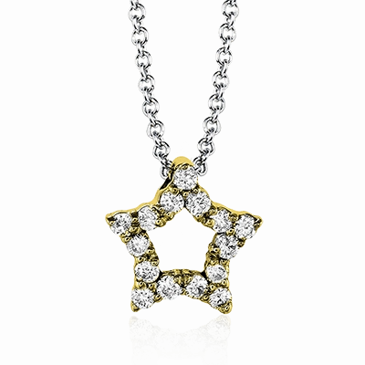 All ages Ornamental Chain ZP288 Pendant in 14k Gold with Diamonds