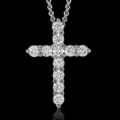 ZP290 Cross Pendant in 14k Gold with Diamonds Minimalist Piece Artisan Accessory