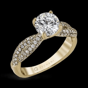Lucky Charm ZR1035 Engagement Ring in 14k Gold with Diamonds