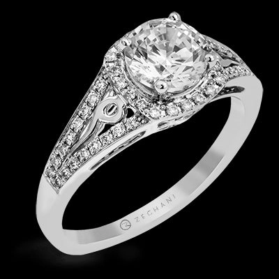 Meaningful Art ZR1137 Engagement Ring in 14k Gold with Diamonds