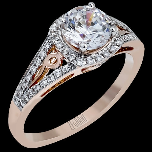 ZR1137 Engagement Ring in 14k Gold with Diamonds Cosmopolitan Style