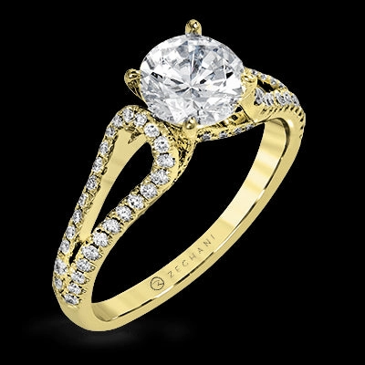 Luxurious Style Meaningful Article ZR1226 Engagement Ring in 14k Gold with Diamonds