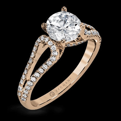 Budget Statement Elegant Art ZR1226 Engagement Ring in 14k Gold with Diamonds