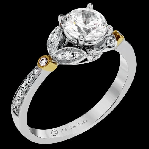 ZR1390 Engagement Ring in 14k Gold with Diamonds Beautiful Adornment